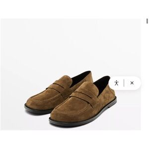 Massimo Dutti SPLIT LEATHER LOAFERS 39